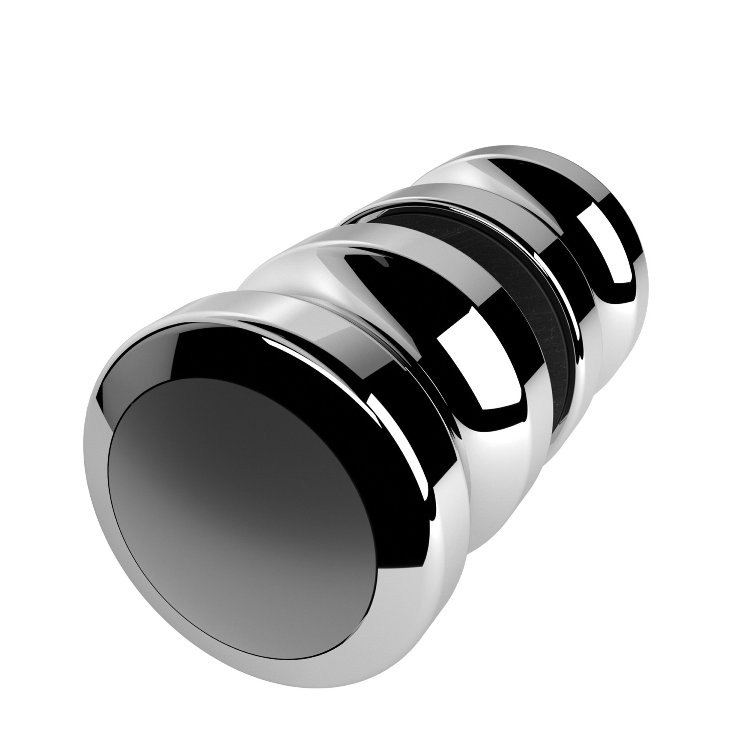 Detailaufnahme des Puffergriffs für Elana 2.0 Pendeltür, Chromeffekt.