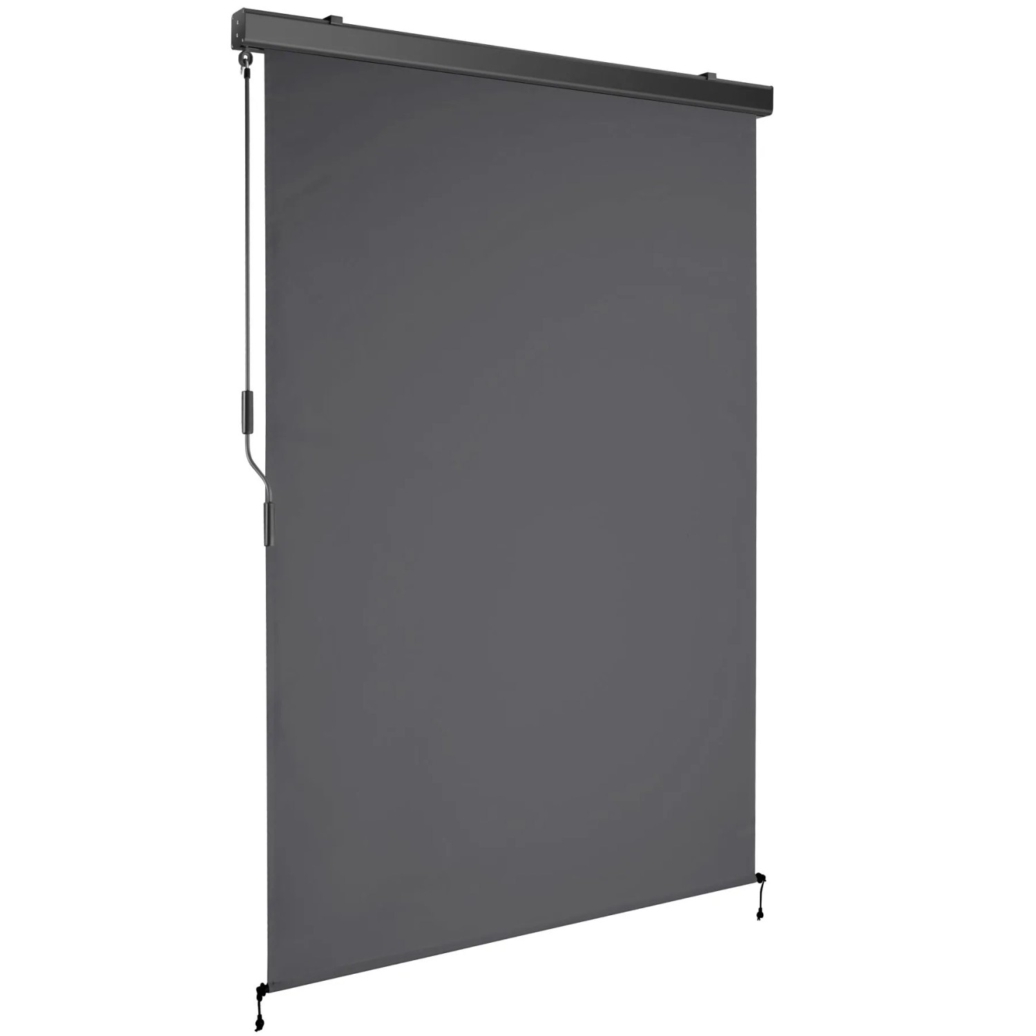 Tectake Senkrechtmarkise Eloise Verschiedene Größen Uv Beständig und Wasserabweisend 120 x 250 cm 10 x 120 x 250 cm Dunkelgrau