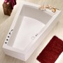 Weiße Galia II Eckbadewanne (175x135x70 cm) in rechter Ausführung, Aufsicht.