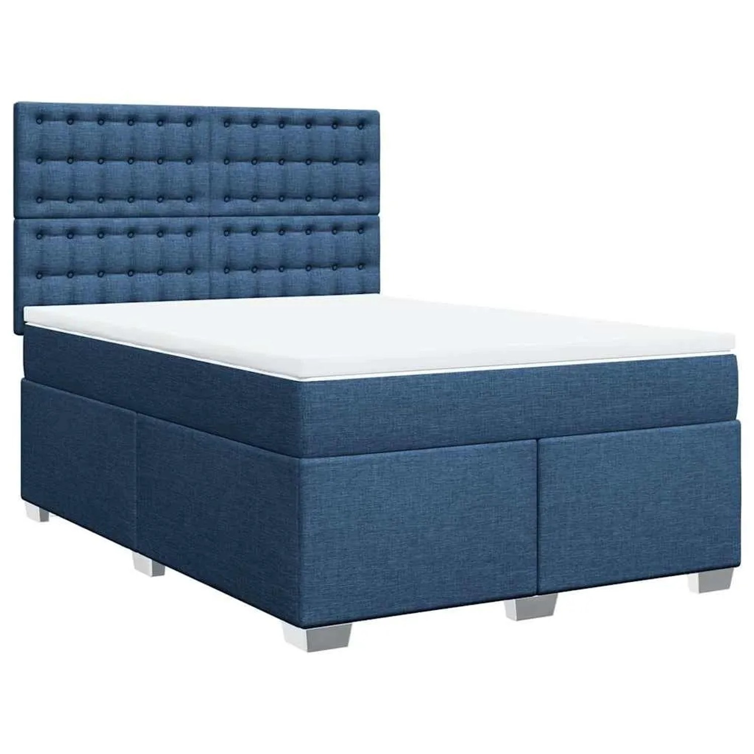 vidaXL Boxspringbett mit Matratze Blau 140x190 cm Stoff 3290503