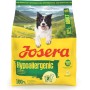 Gelber Beutel Josera Hunde-Trockenfutter Hypoallergenic Adult, getreidefrei, mit Border Collie.