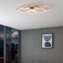 Moderne Eglo LED-Deckenleuchte Paranday-Z, 47x43 cm, schwarz-weiß, mit quadratischen Leuchtelementen.