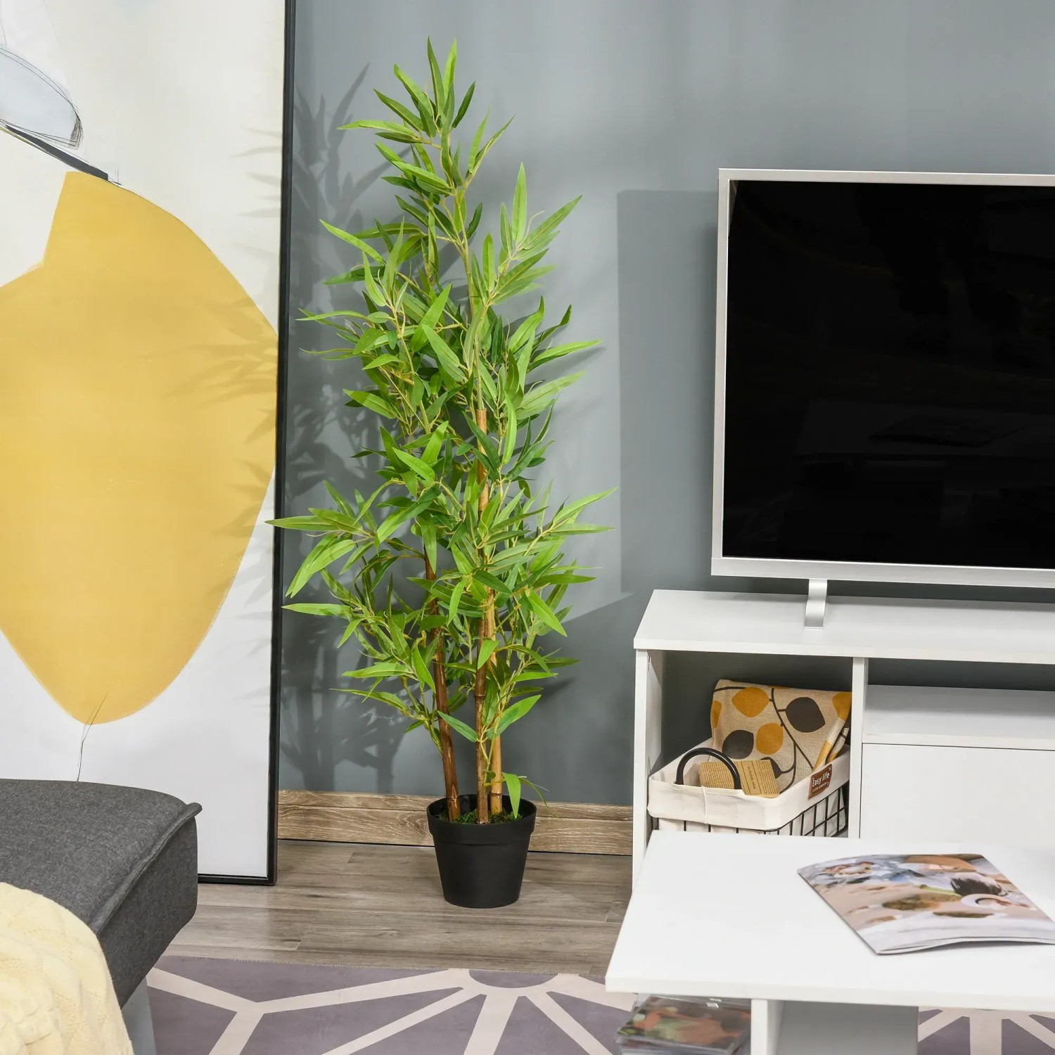Outsunny Bambus im Topf knstlich 120 cm gro kaufen bei OBI