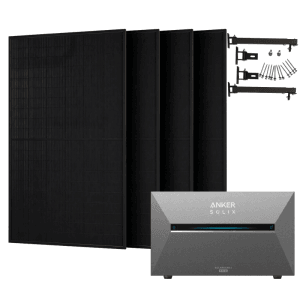 Anker SOLIX 2.000 W Balkonkraftwerk mit Solarbank 3 Pro Mit Halterung für Flachdach
