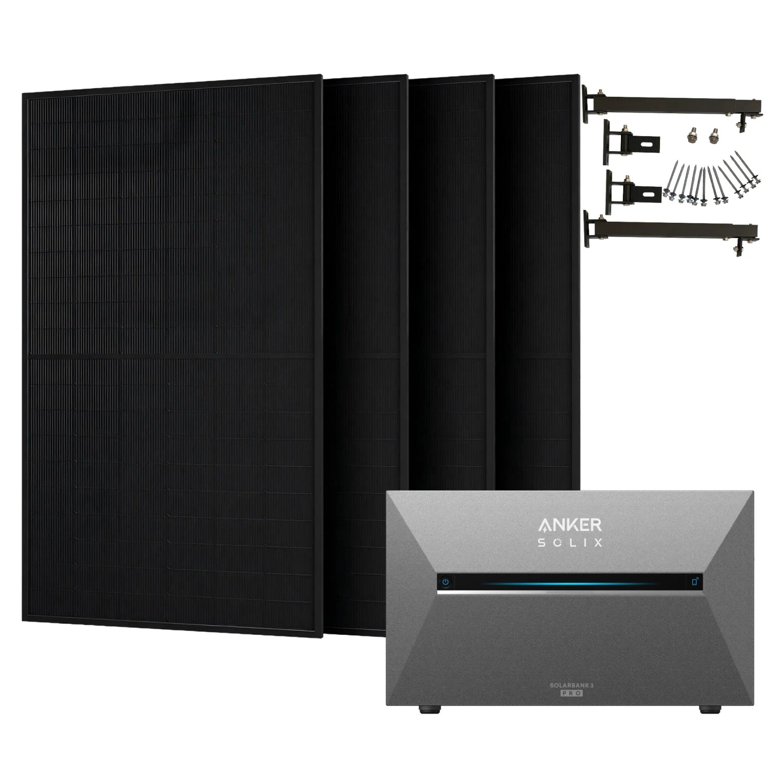 Anker SOLIX 2.000 W Balkonkraftwerk mit Solarbank 3 Pro Mit Halterung für Flachdach