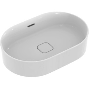 Weißer Ideal Standard Aufsatzwaschtisch Strada II, 60x40 cm, ohne Hahnloch, mit Überlauf.