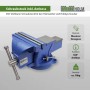 Blauer TRUTZHOLM Schraubstock, 200mm, drehbar mit Amboss für Werkbank.