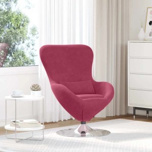 Weinroter vidaXL Eiersessel aus Samt mit Drehfuß. Bequemer Loungesessel für Wohnzimmer.