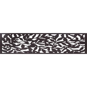 Anthrazitfarbenes Deko-Element Blätter für WPC-Steckzaun, 42,2x177x2cm.