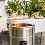 Feuerhand Pyron Feuertonne aus Edelstahl, 25 l, für Lagerfeuer im Garten.