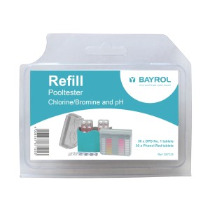 Bayrol Pooltester pH/Cl Nachfüllpack mit 2x 30 Tabletten zur Poolwasseranalyse.