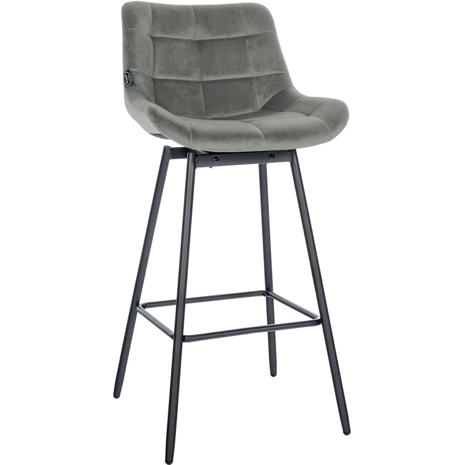 CLP Barhocker Weston Schwenkbar Grau/Samt