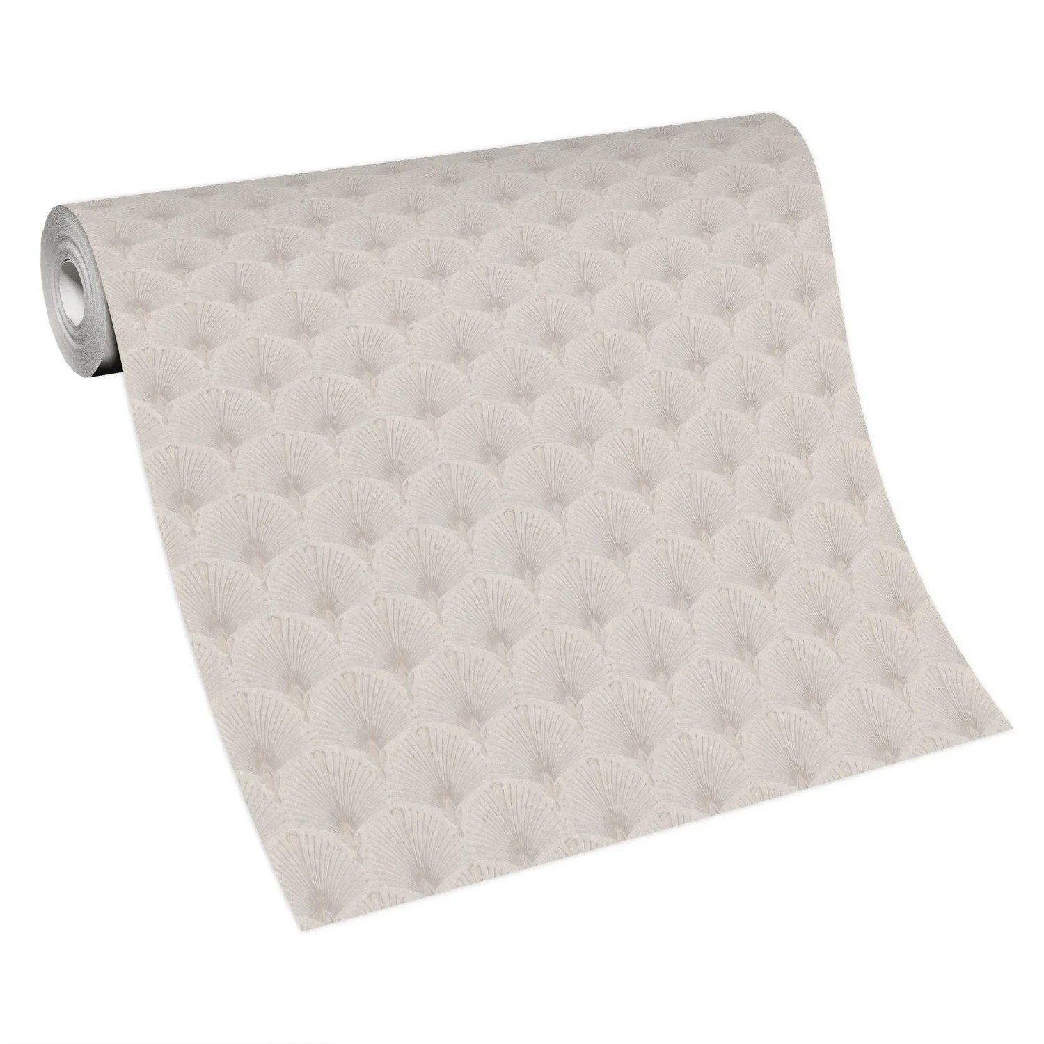 Erismann Vliestapete Versailles Antoinette, 10,05x0,53m, Taupe mit Fächer-Muster.