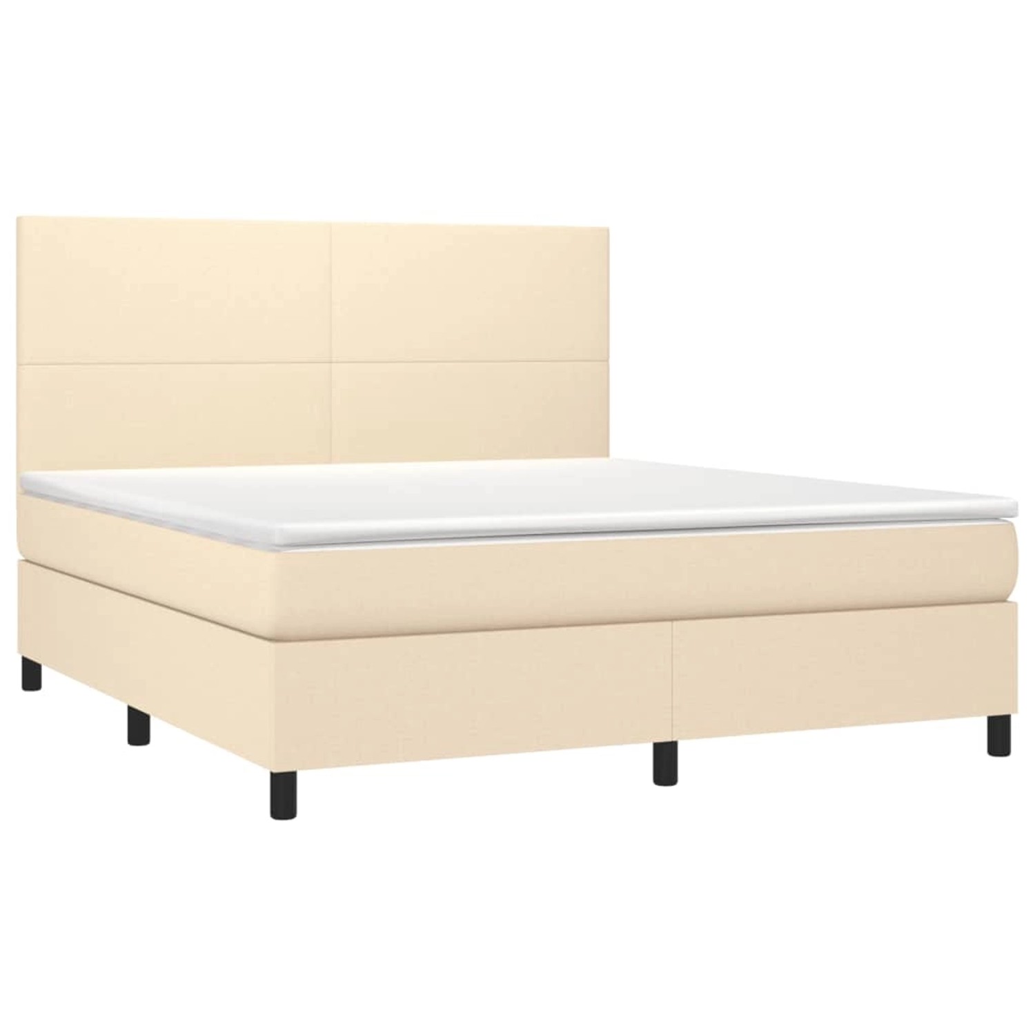 vidaXL Boxspringbett mit Matratze & LED Creme 180x200 cm Stoff 3134738 günstig online kaufen