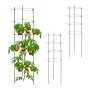 Relaxdays 3er Set Tomatenturm Eisen Kunststoff Grün Höhenverstellbar 91 cm x 28 cm 170 g