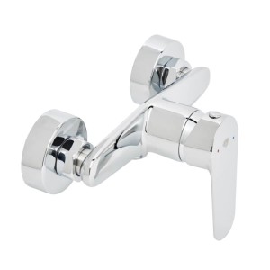 Swiss Aqua Technologies Duscharmatur, glänzend verchromt, Einhebelmischer für Wandmontage im Bad.