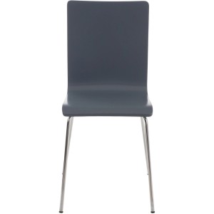 DELUKE Besucherstuhl TUNIS Holz Grau 43x47x87cm Konferenzstuhl Wartezimmerstuhl Bürostuhl