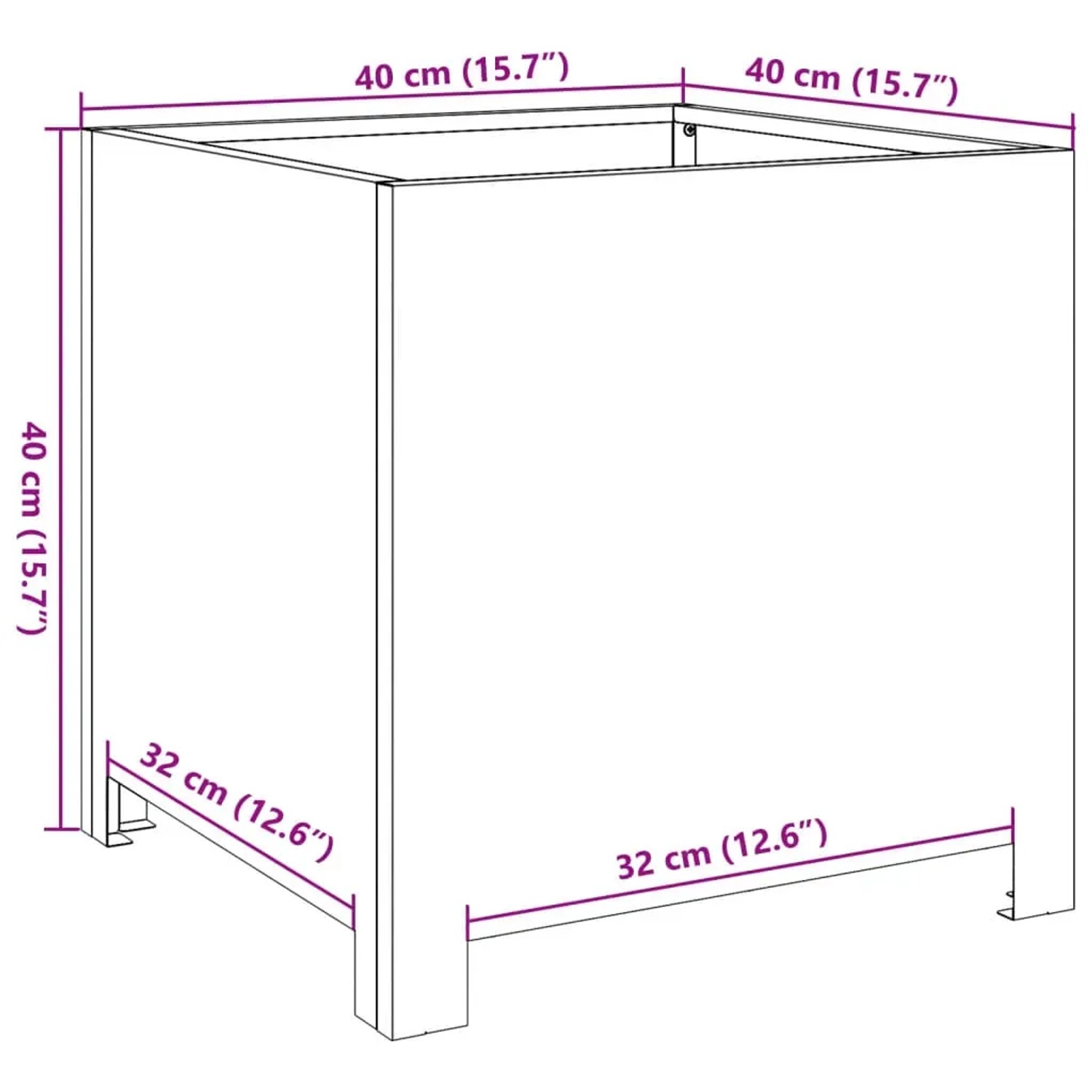 vidaXL Pflanzkübel Anthrazit 40x40x40 Stahl 851203_10