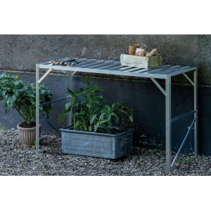 Halls Tisch Standalone, 121x52cm, aus Aluminium, ideal als Arbeitsfläche im Gewächshaus.