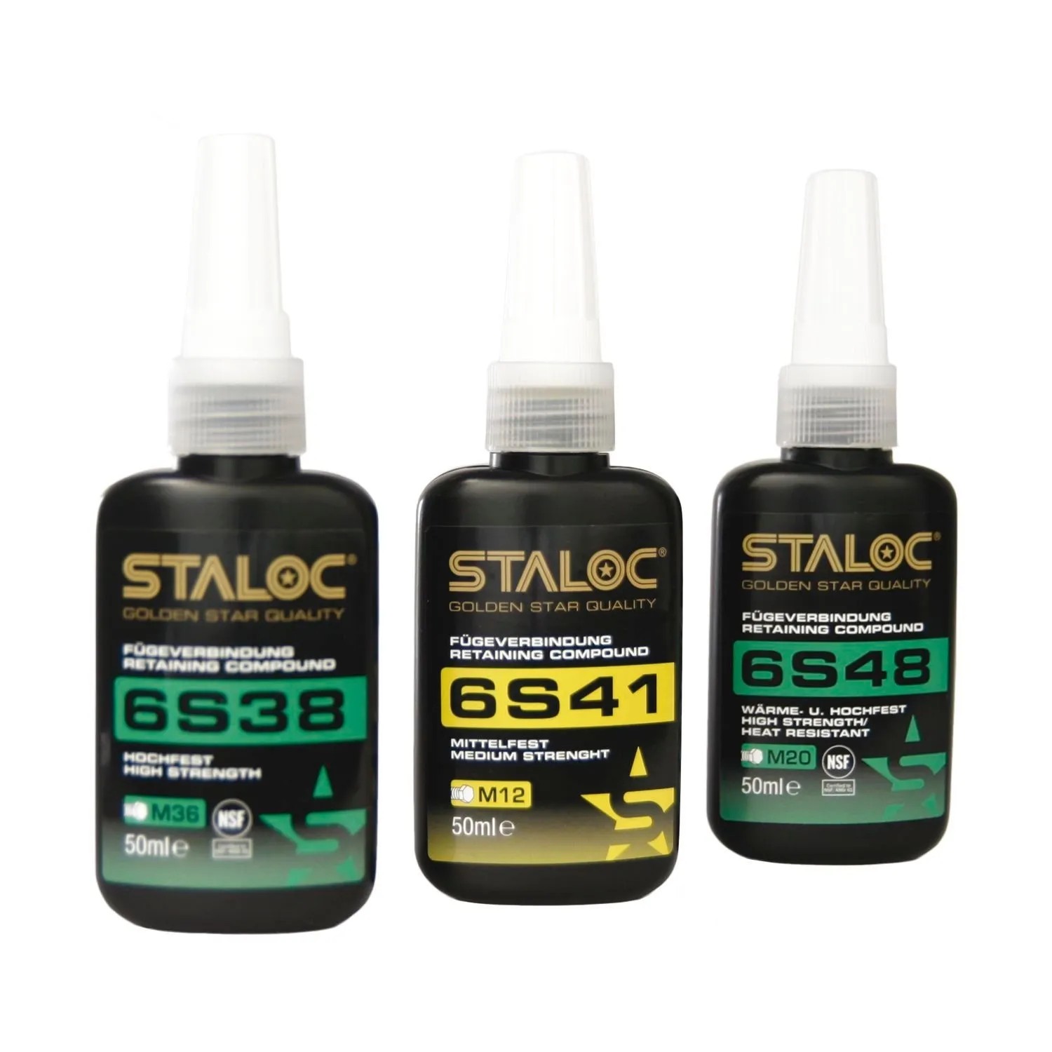 Staloc Fügeverbindung 6S41 Hochfest Gelb 50 ml für Schraubverbindungen bis M20