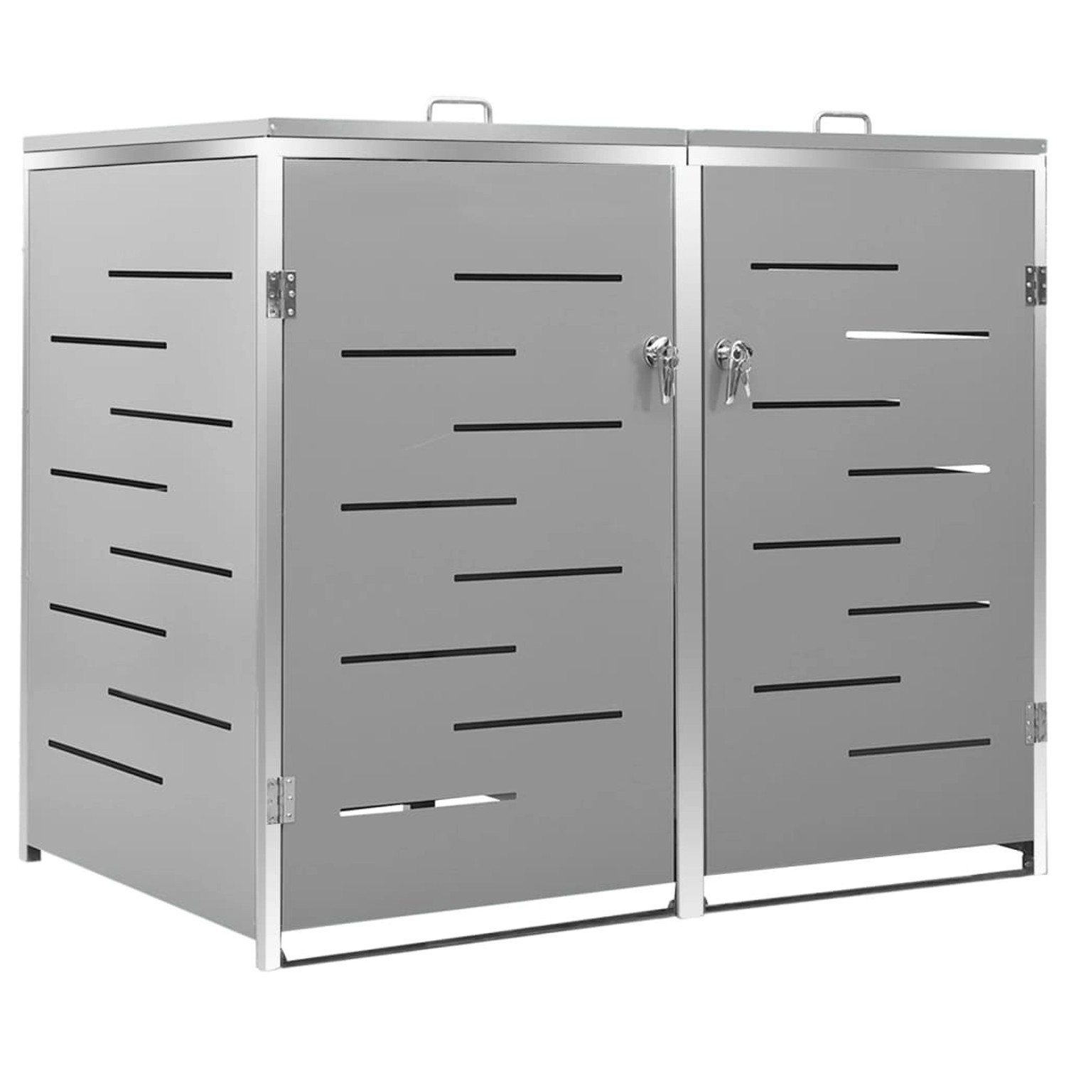 vidaXL Mülltonnenbox für 2 Tonnen Edelstahl 138x77,5x115,5 cm