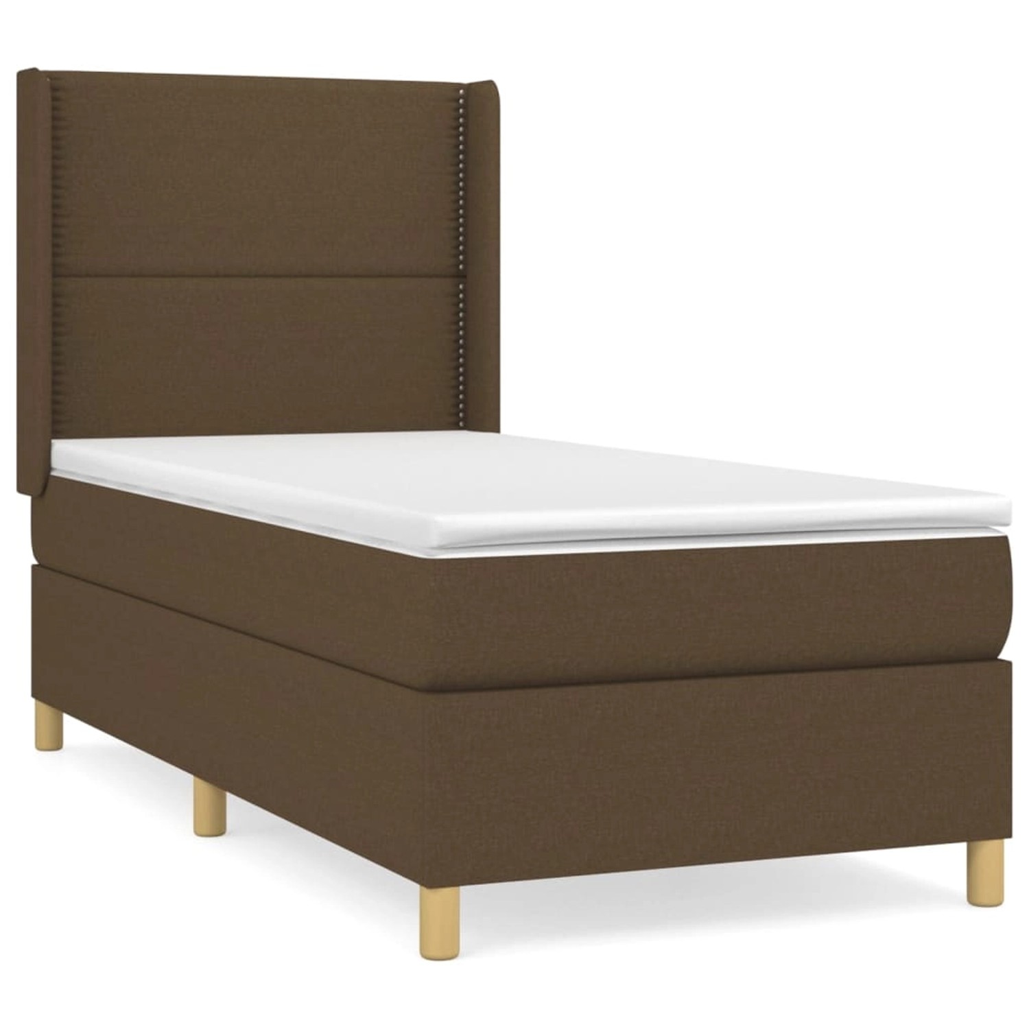vidaXL Boxspringbett mit Matratze Dunkelbraun 90x200 cm Stoff1377883 günstig online kaufen