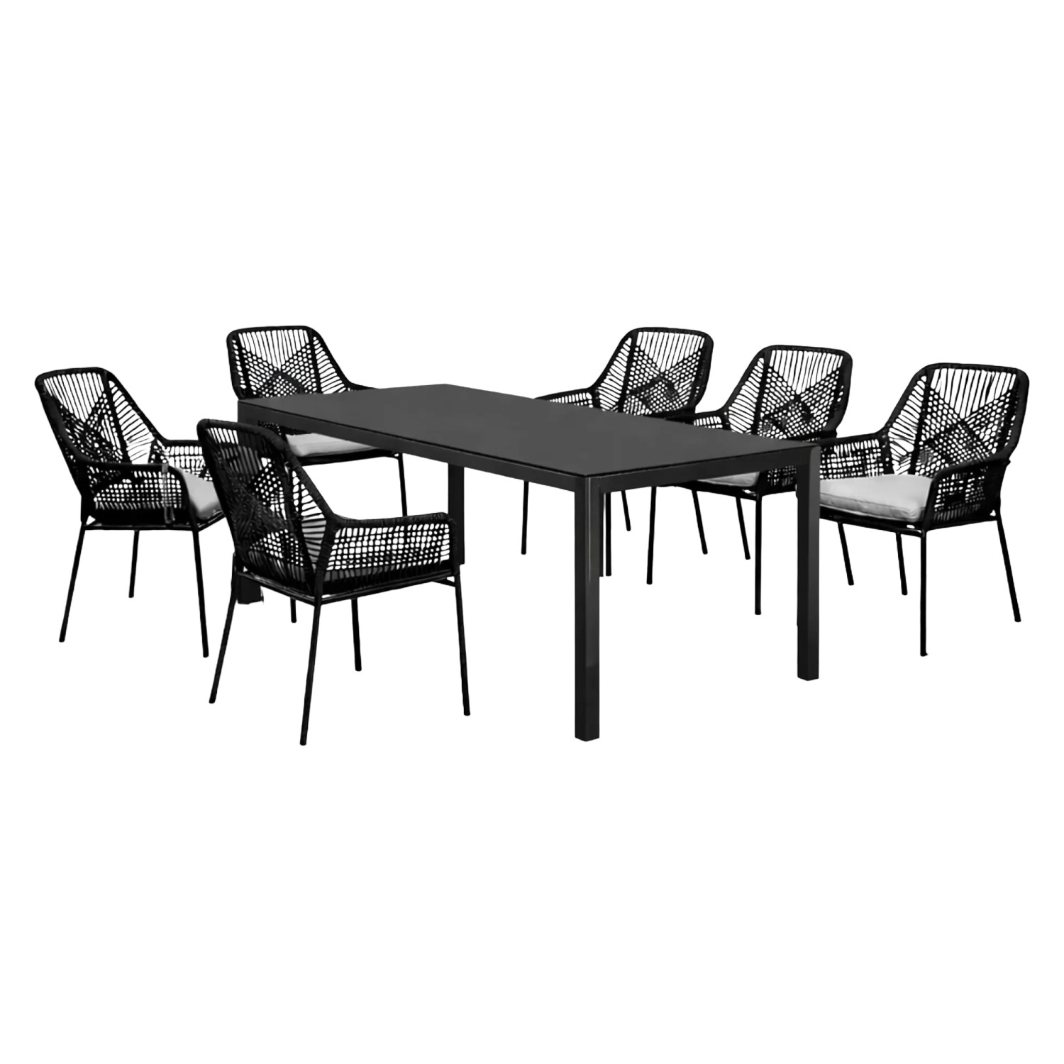 Greemotion Gartenmöbel-Set Valletta inkl. Kissen 7-teilig Anthrazit