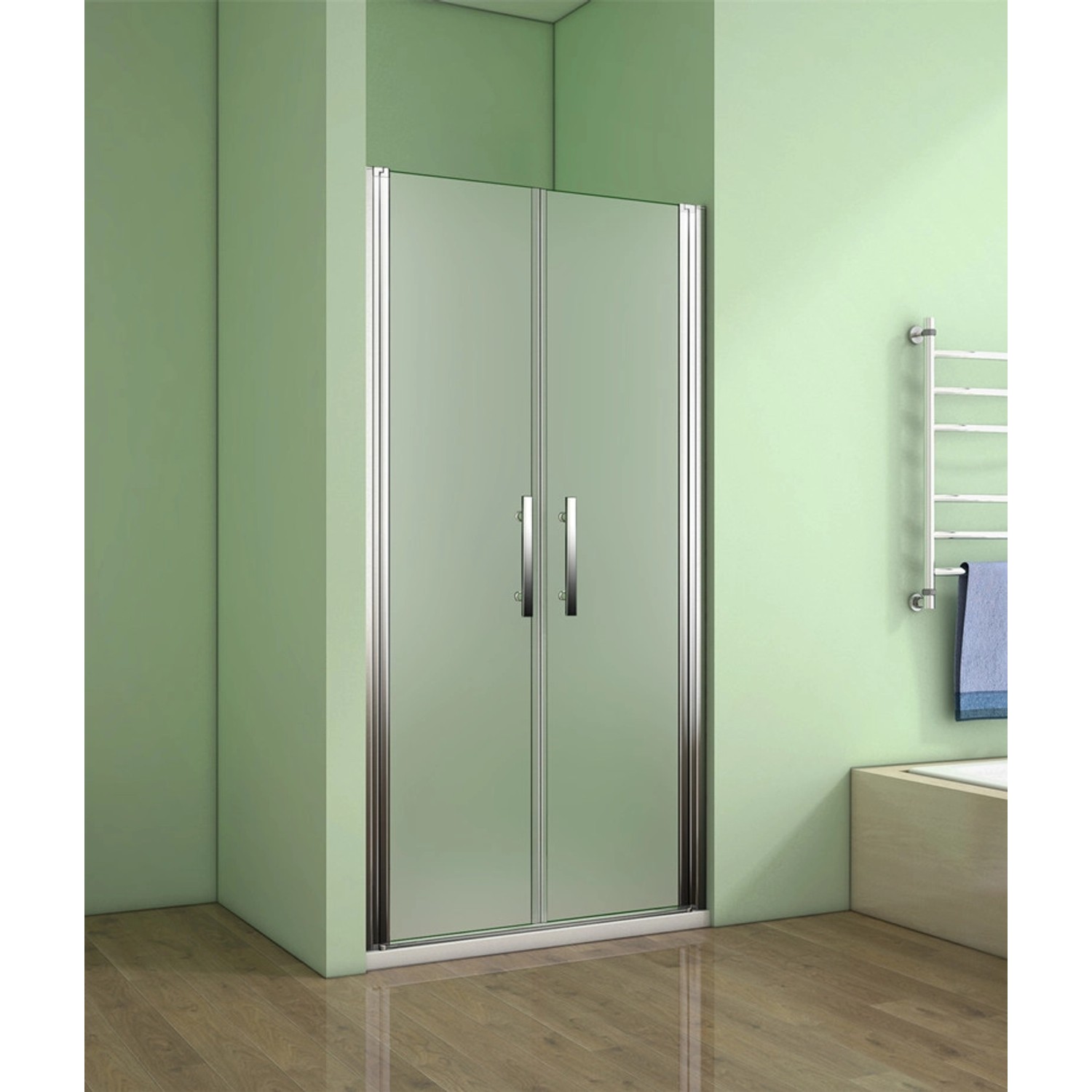 Duschparadies 80x195cm Duschtür Nischentür Duschabtrennung 6mm Nano Glas Schwingtür Doppeltür Glasschutzfolie_2