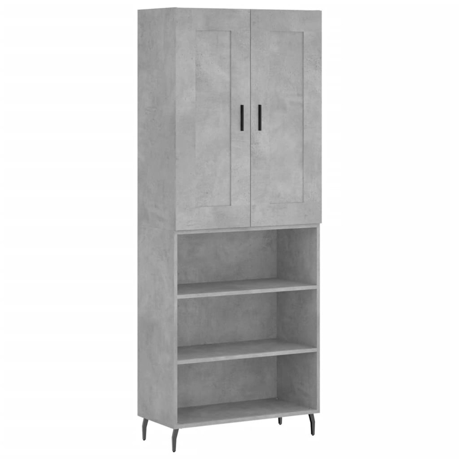 vidaXL Highboard Betongrau 69,5x34x180 cm Holzwerkstoff 3200085 günstig online kaufen