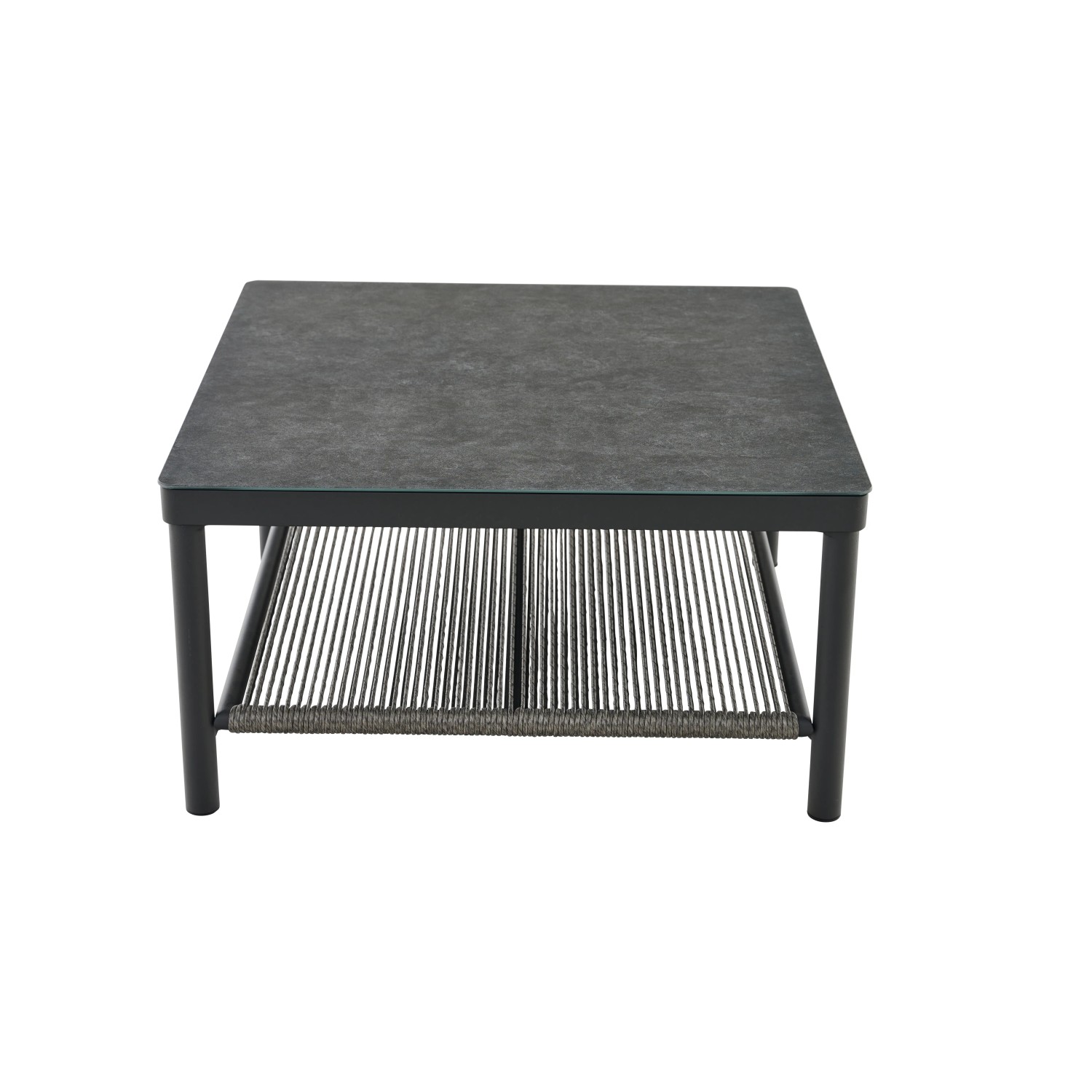 Quadratischer Siena Garden Gartentisch, anthrazit, 75x75 cm. Stabiler Outdoor-Tisch.