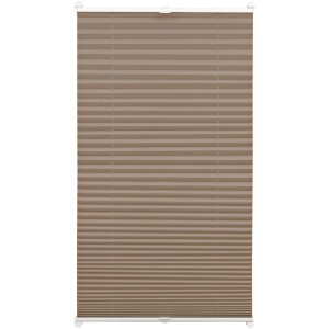 Gardinia EasyFix Plissee, 100x130 cm, Taupe: Faltstore mit Bedienschienen für Fenster.