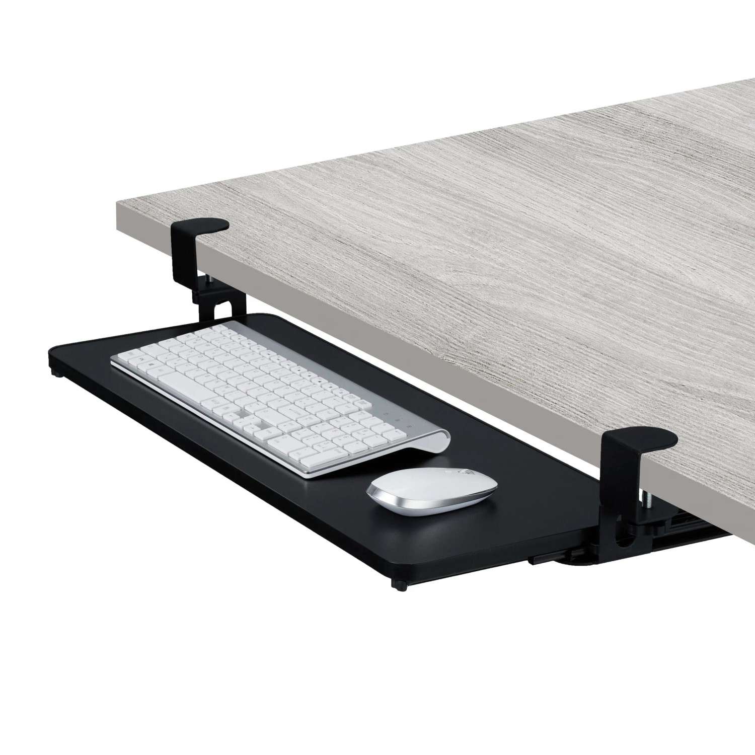 Relaxdays Tastaturablage MDF Schwarz Ausziehbar 78 cm x 24 cm x 11 cm 2,4 kg