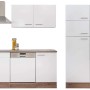 Respekta Küchenzeile ohne E-Geräte 370 cm Weiß Seidengl.-Eiche York_9