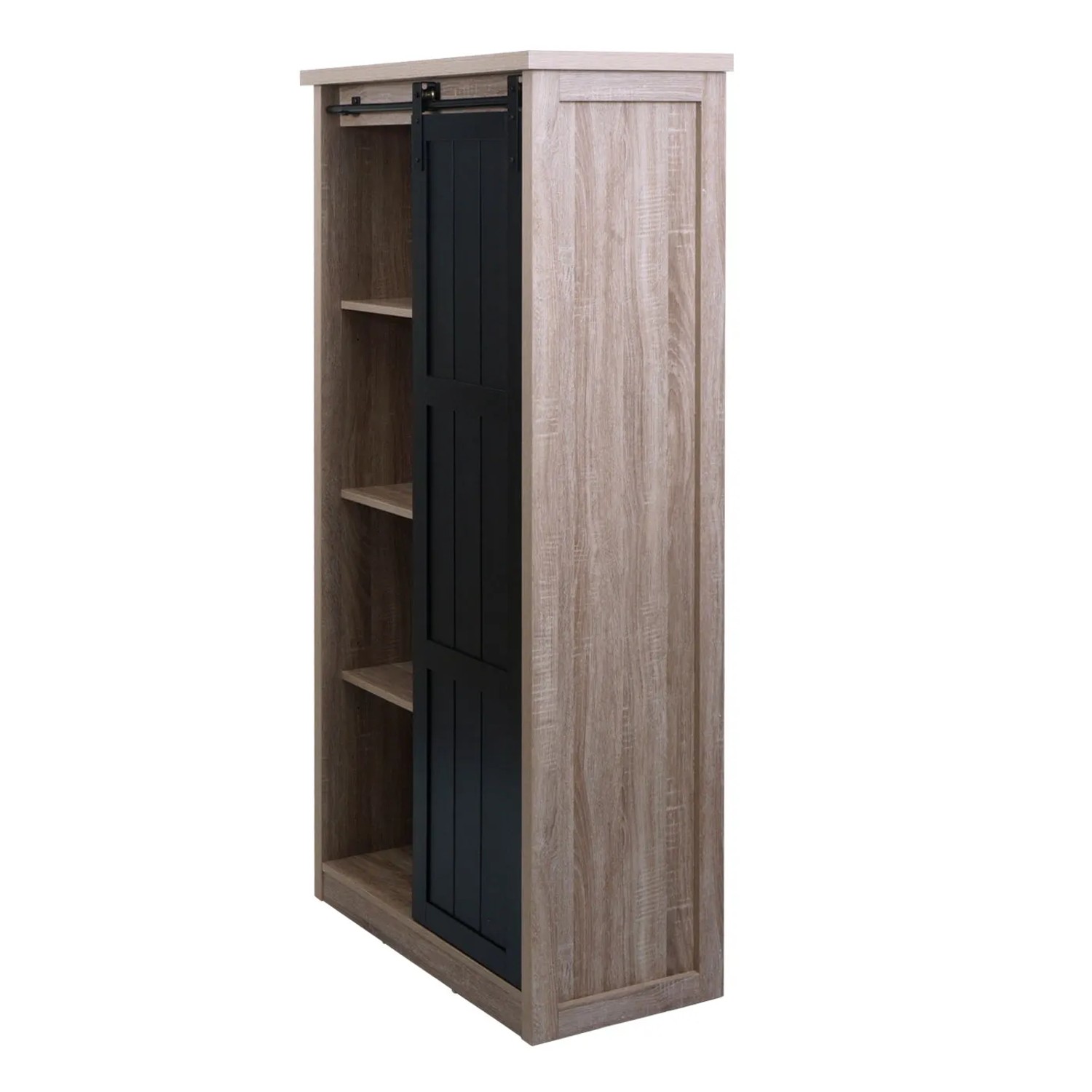 MCW Schrank K75 Naturfarben mit Schiebetür, Schubladenkommode mit 8 Fächern für viel Stauraum.