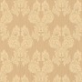Gold-braune Ornament Tapete im Rokoko Stil. Elegante Vliestapete mit Textilmuster für Wohn- und Esszimmer.