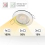 Oktaplex Einbaustrahler Sedan, 3-Stufen dimmbar, Chromoptik, warmweißes LED Licht.