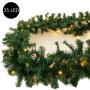 Beleuchtete Tannengirlande mit 35 warmweißen LEDs, 270 cm, für innen & außen. Batteriebetrieben Weihnachtsbeleuchtung.
