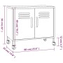 Schwarzer vidaXL Lagerschrank aus Stahl, 60x35x56 cm, mit Rollen und Lüftungsschlitzen.