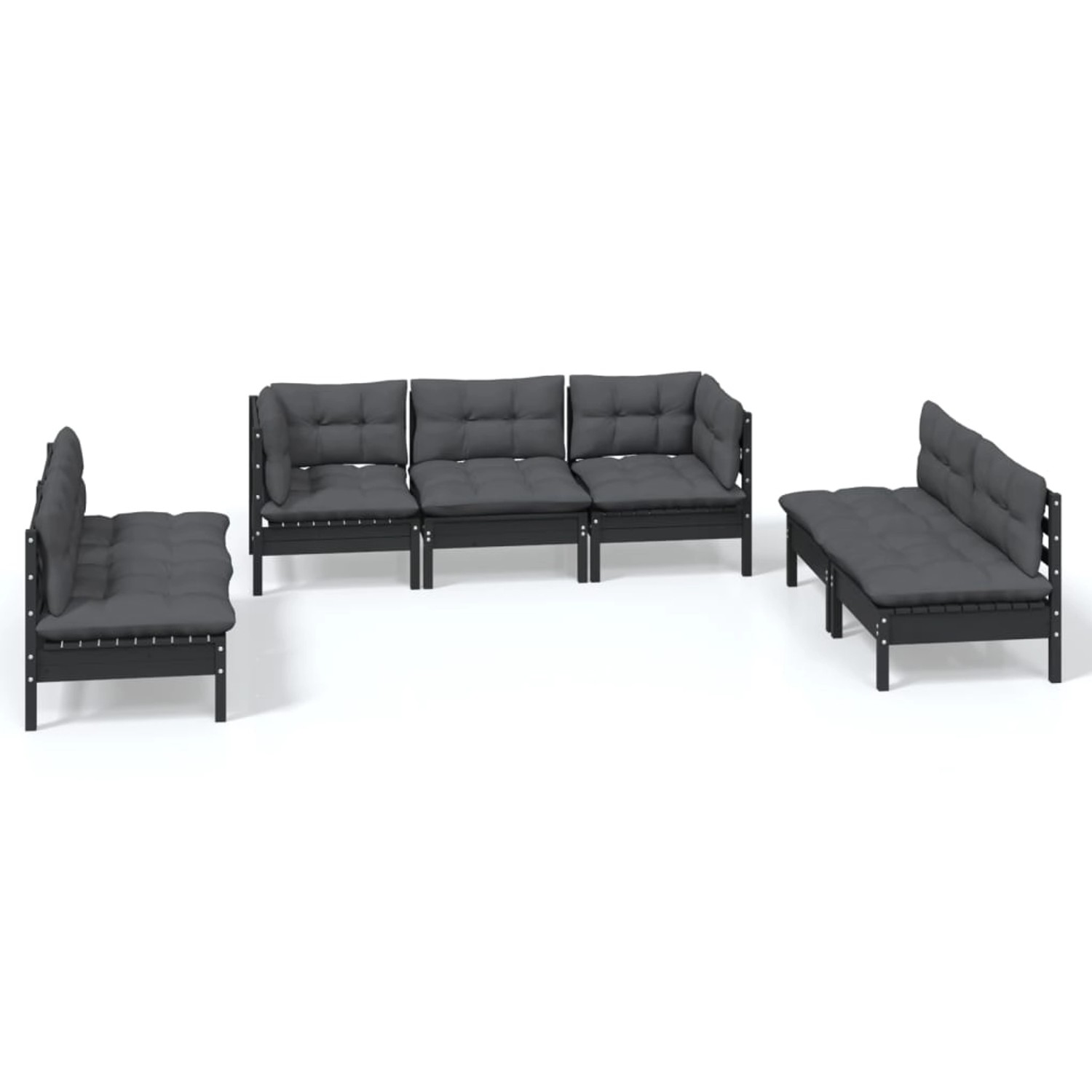 vidaXL 7-tlg Garten-Lounge-Set mit Kissen Massivholz Kiefer Modell 11 günstig online kaufen