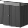Duramax Metallgerätehaus Palladium 8x6 in Anthrazit mit Pultdach und Doppeltür.