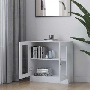 vidaXL Vitrinenschrank Weiß 82,5x30,5x80 cm Holzwerkstoff 802741