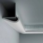 Weiße PROFHOME Eckleiste für indirekte Beleuchtung an Decke und Wand.