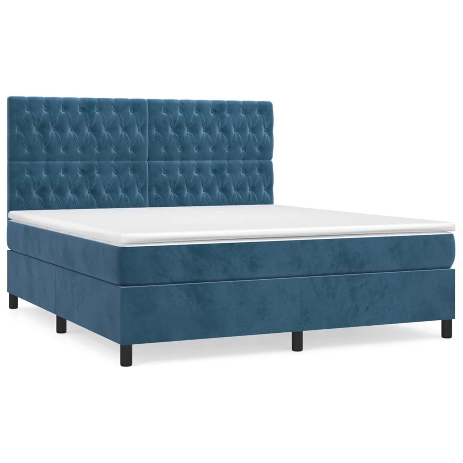 vidaXL Boxspringbett mit Matratze Dunkelblau 180x200 cm Samt 3143221 günstig online kaufen