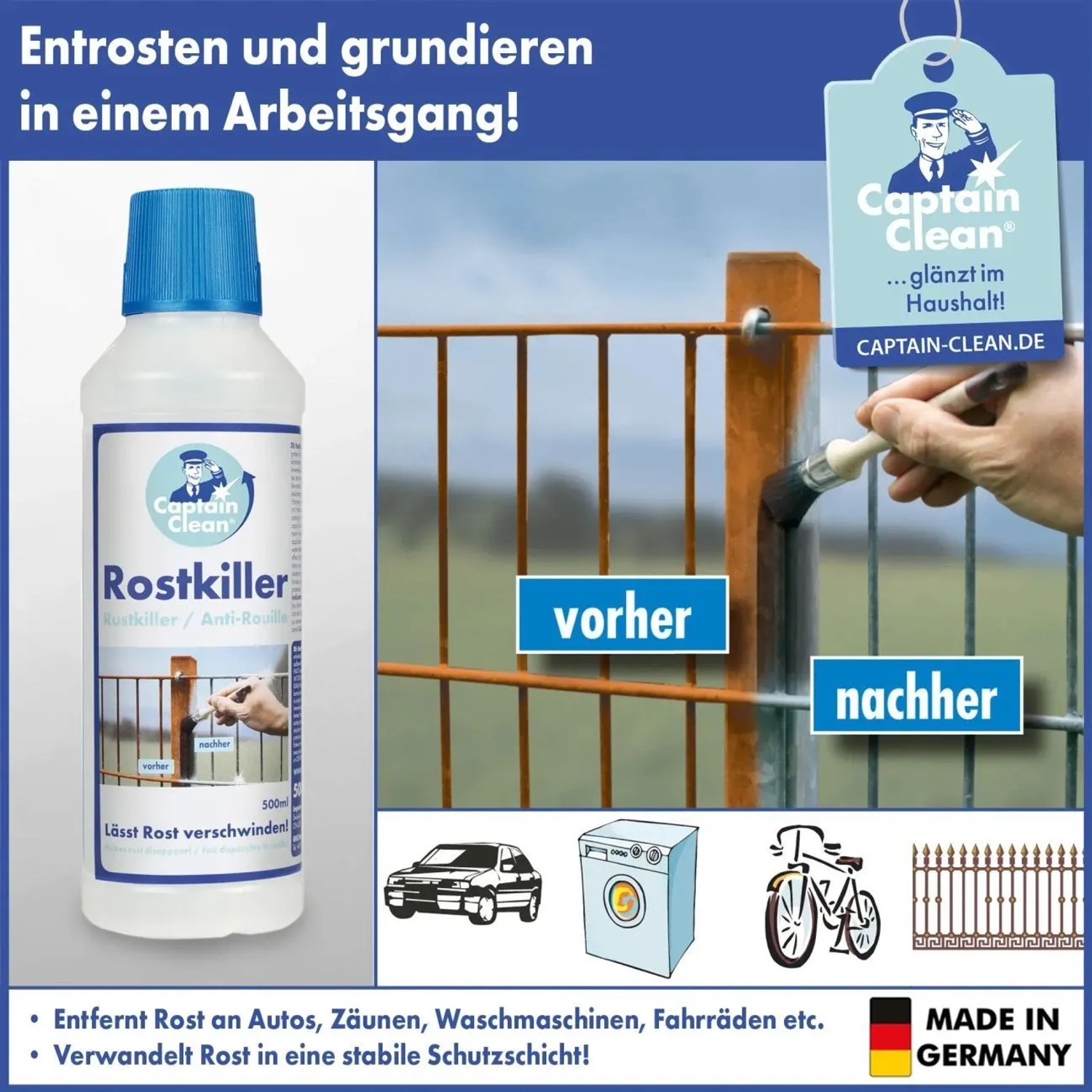 Westfalia Captain Clean Rostkiller Rostumwandler und Grundierung 500 ml_4