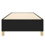 Schwarzes vidaXL Boxspringbett (90x200 cm) mit Lattenrost und Füßen.