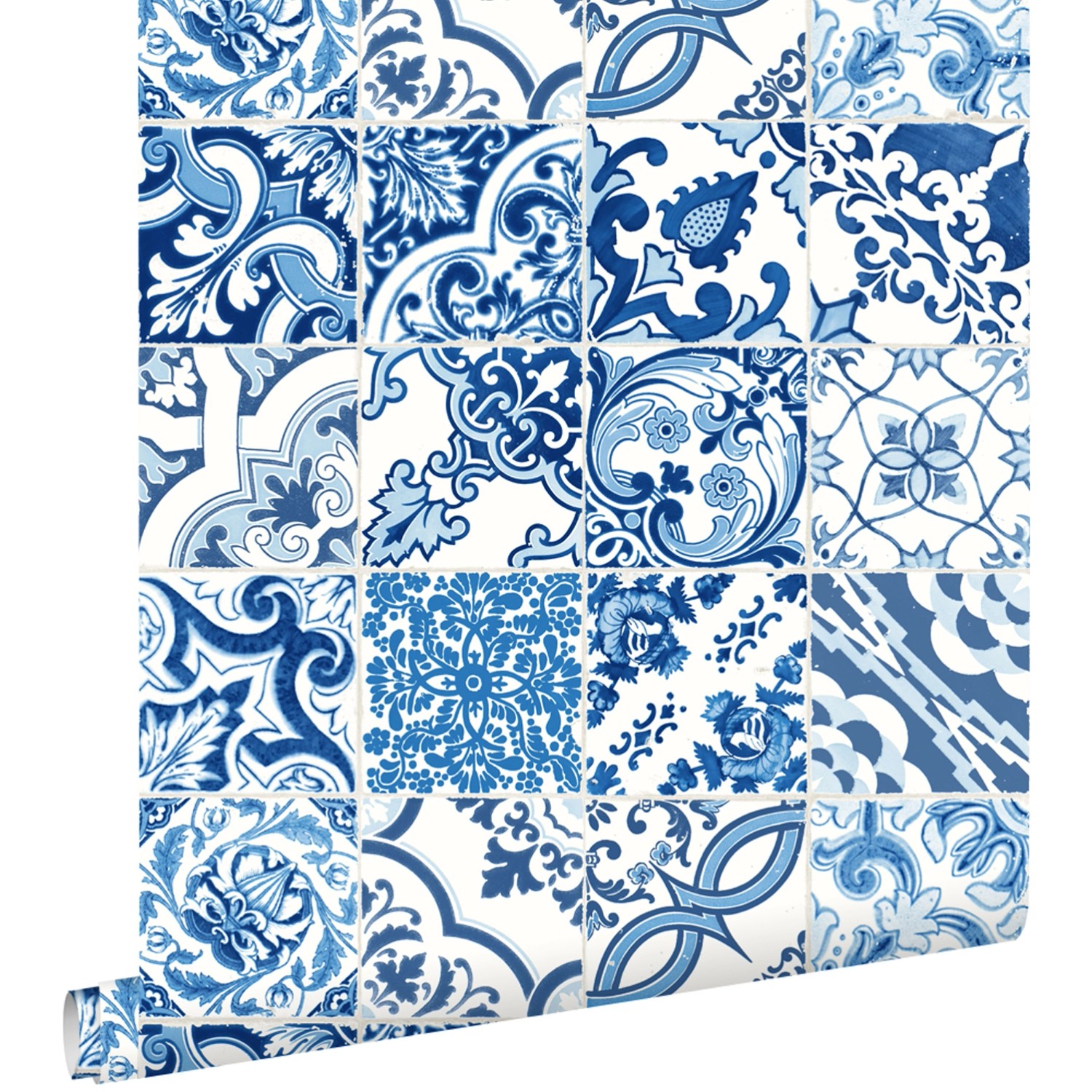 ESTAhome Tapete Fliesenmuster Blau 53 cm x 10.05 m günstig online kaufen