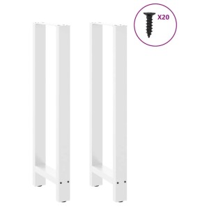 vidaXL Bartischbeine Weiß 2 Stk 40x110-111 cm Stahl 4013349