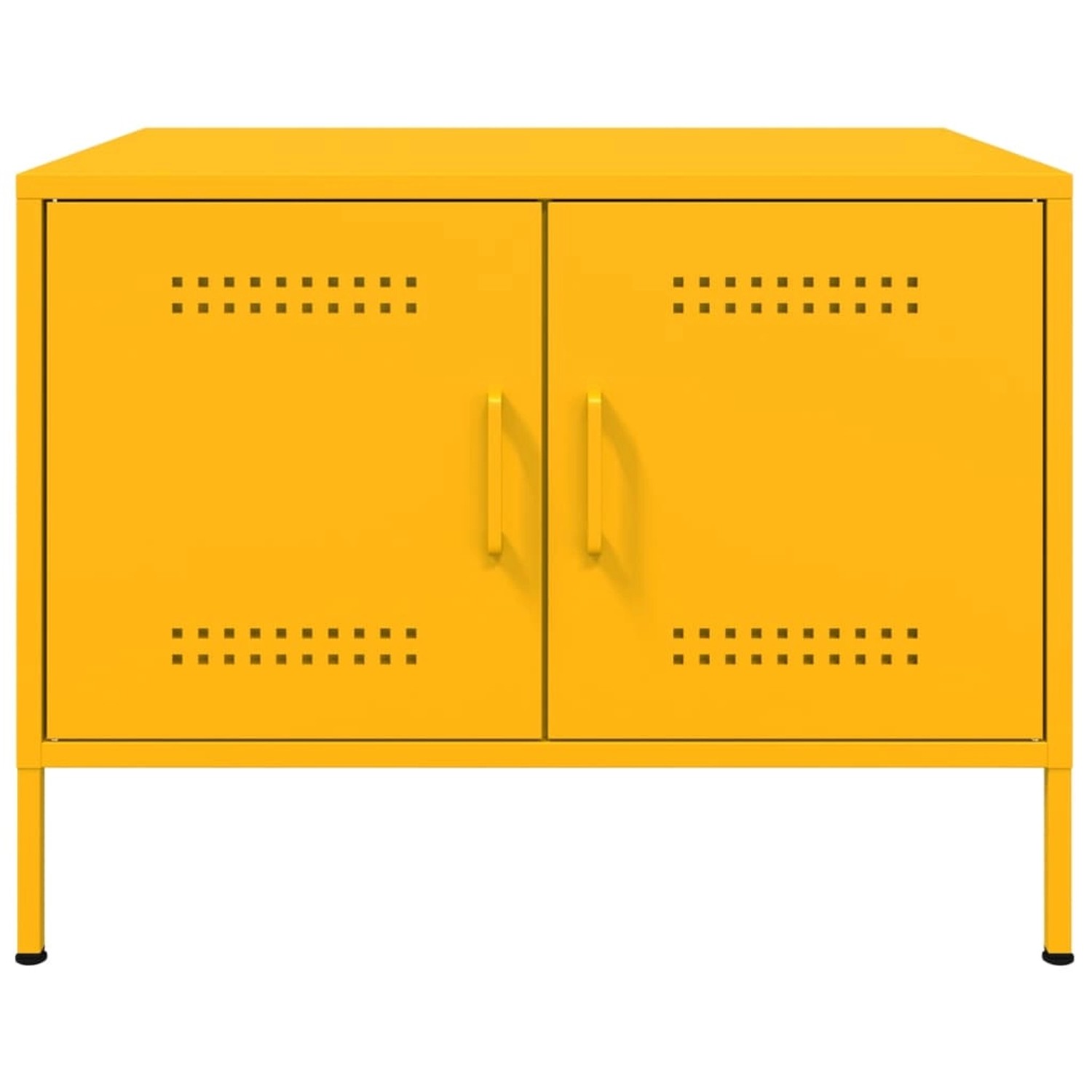 vidaXL Couchtisch Senfgelb 68x50x50,5 cm Kaltgewalzter Stahl_7