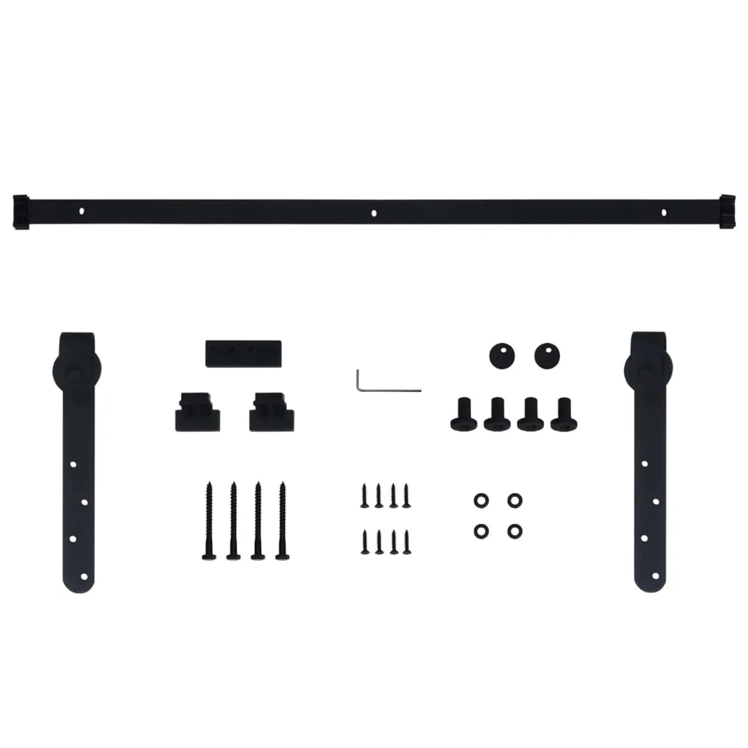 vidaXL Mini Schiebetürbeschlag Set 152cm aus Carbonstahl für Schranktüren.