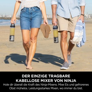 Ninja Mixer Blast kabellos in Schwarz, tragbarer Smoothie-Maker für unterwegs.